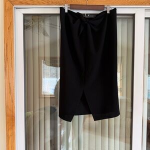 Jenni Kayne Crepe Black Tie-Front Pencil Skirt